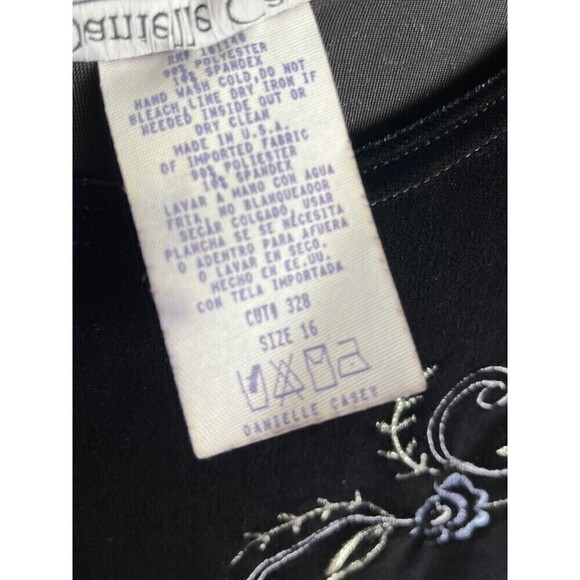 Vtg Danielle Casey Sears Women's Size 16W Dress Velour Floral USA Gothic 90s - Picture 5 of 11